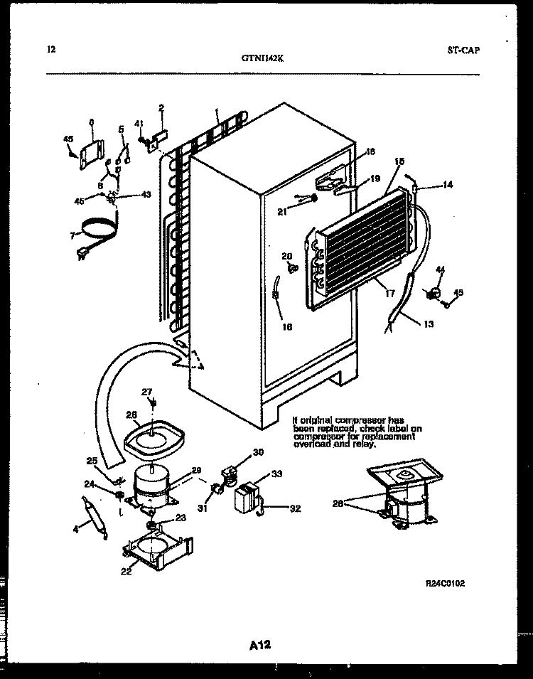 SYSTEM AND AUTOMATIC DEFROST PARTS Diagram and Parts List for GTNI142HK1  Frigidaire Refrigerator
