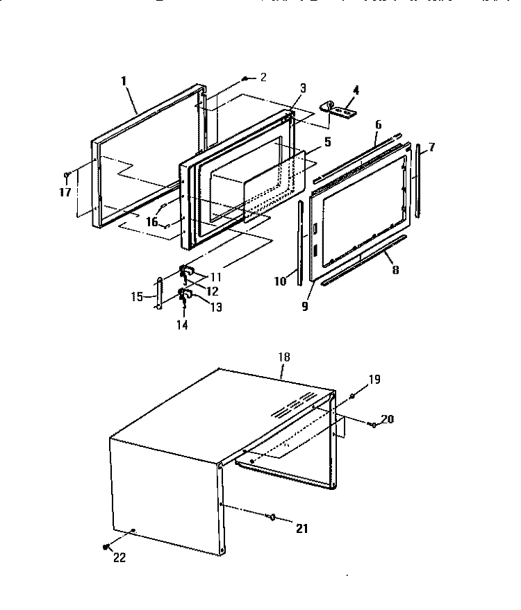 DOOR & CABINET Diagram and Parts List for KM175HXM  Frigidaire Microwave