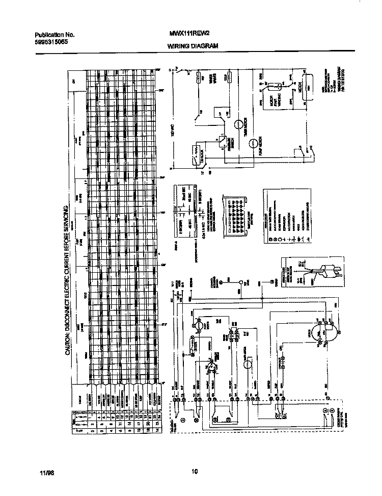 131513700 WIRING DIAGRAM Diagram and Parts List for MWX111REW2  Frigidaire Washer