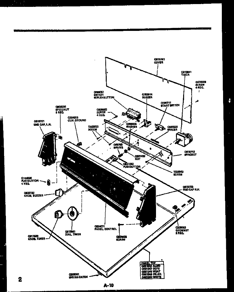 CABINET PARTS Diagram and Parts List for AH084K2T1  Frigidaire Air Conditioner