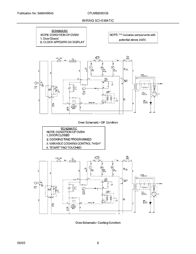 WIRING SCHEMATIC Diagram and Parts List for CPLMB209DCB  Frigidaire Microwave