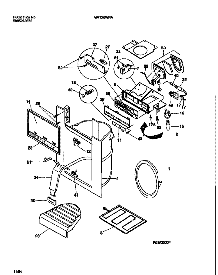 I & W DISPENSER Diagram and Parts List for GRT26WRAD2  Gibson Refrigerator