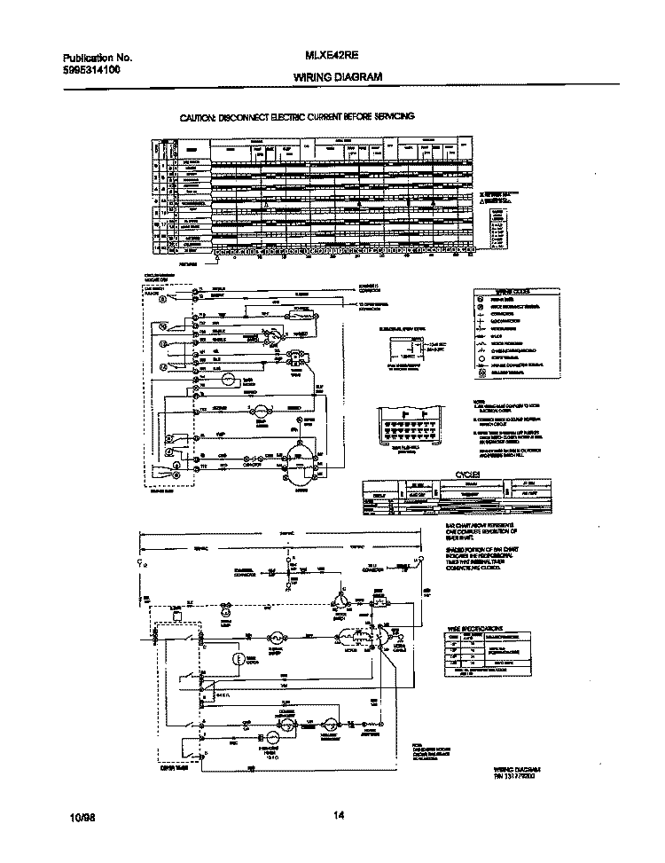 131779200 WIRING DIAGRAM Diagram and Parts List for MLXE42RED5  Frigidaire Washer Dryer Combo