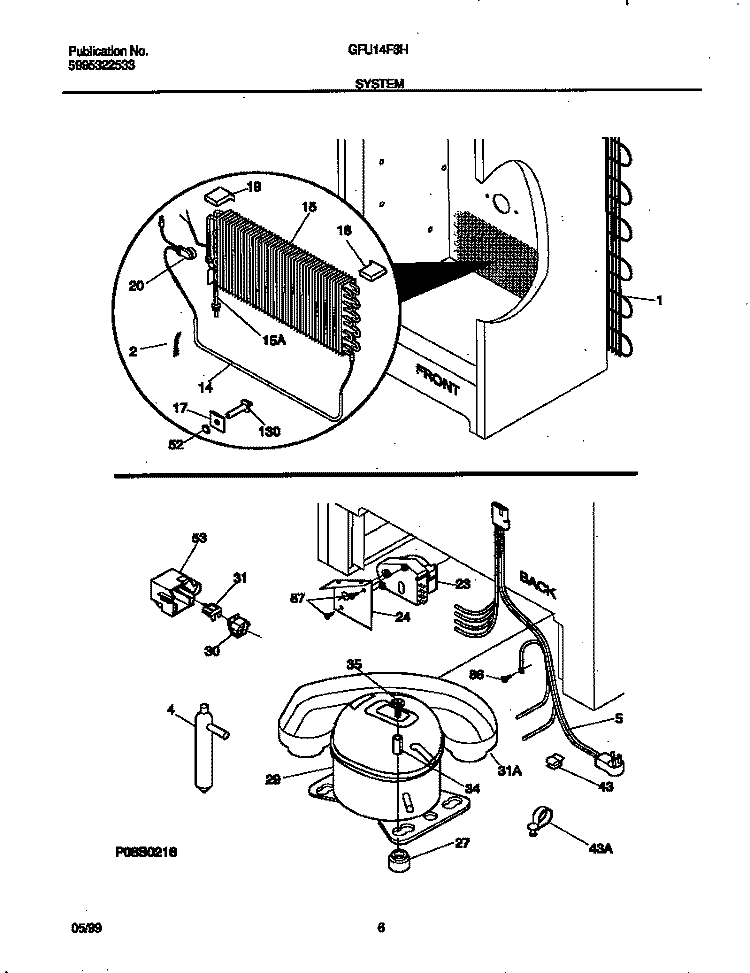 SYSTEM Diagram and Parts List for GFU14F3H20  Gibson Freezer