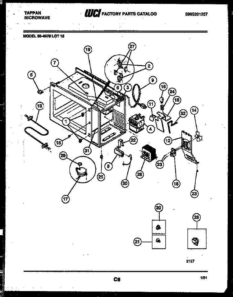 FUNCTIONAL PARTS Diagram and Parts List for 56-4878-10-15  Tappan Microwave