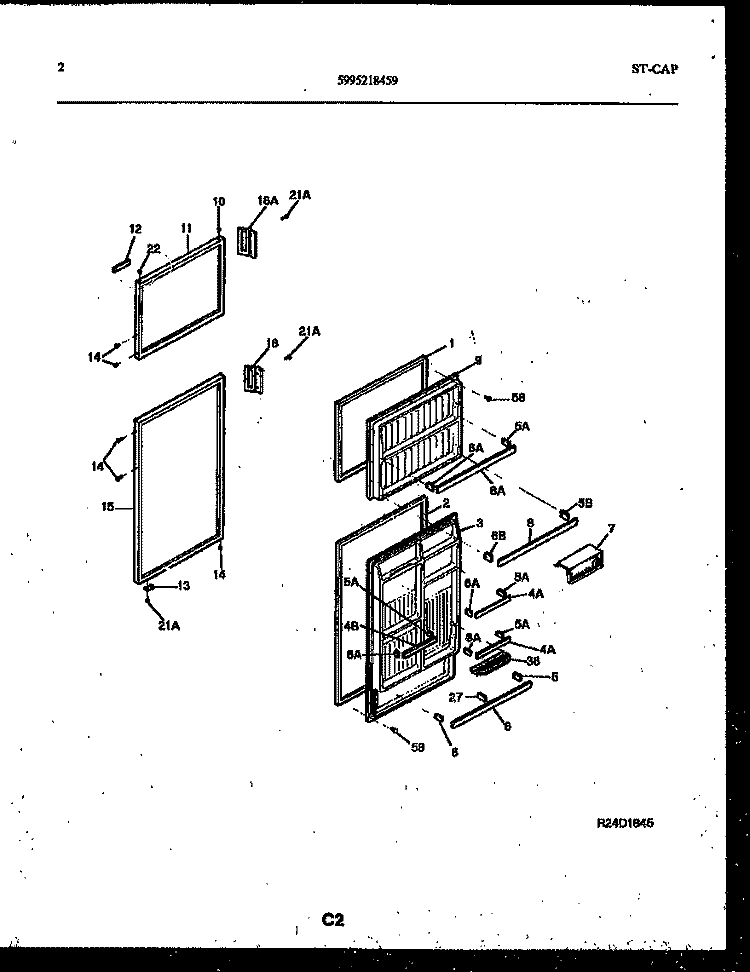 DOOR PARTS Diagram and Parts List for RT193MCD2  Frigidaire Refrigerator