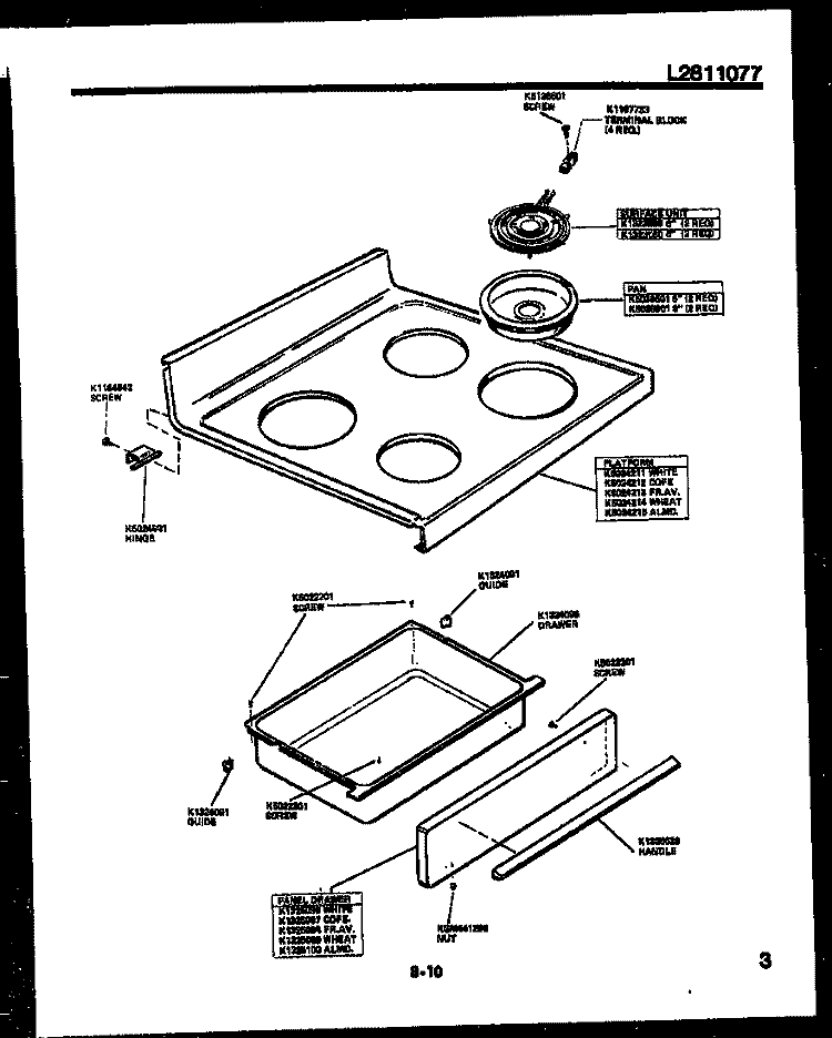 ELECTRICAL PARTS Diagram and Parts List for AS18EJ2K2  Frigidaire Air Conditioner