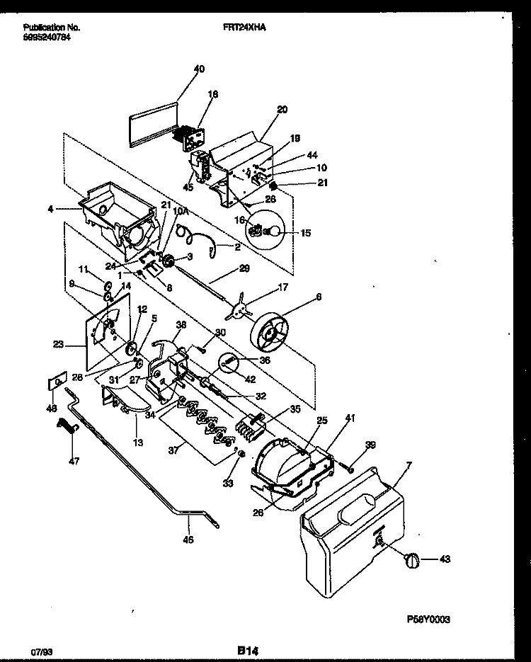 ICE DISPENSER Diagram and Parts List for FRT24XHAD0  Frigidaire Refrigerator
