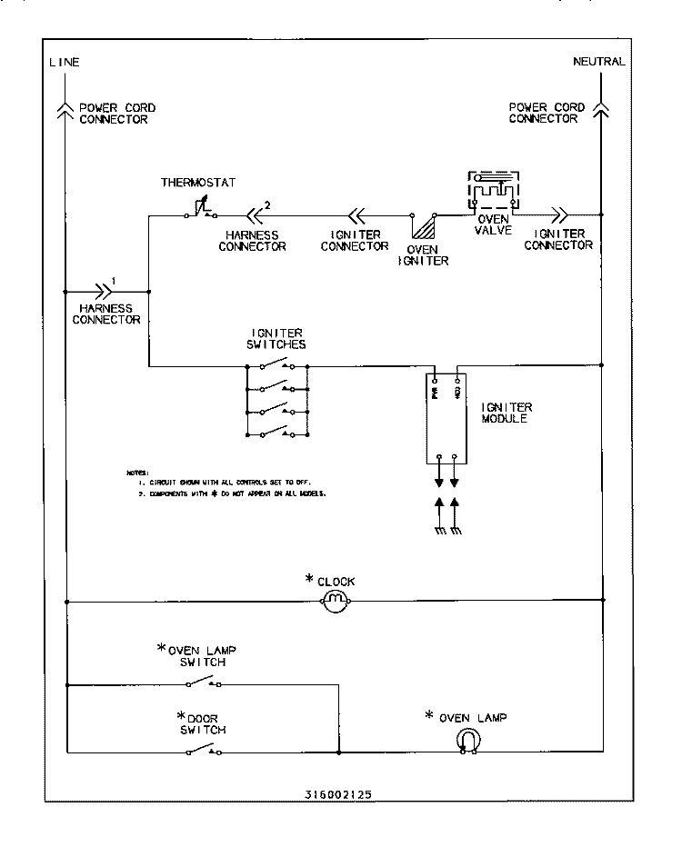 WIRING DIAGRAM Diagram and Parts List for GGF325BBWB  Gibson Range