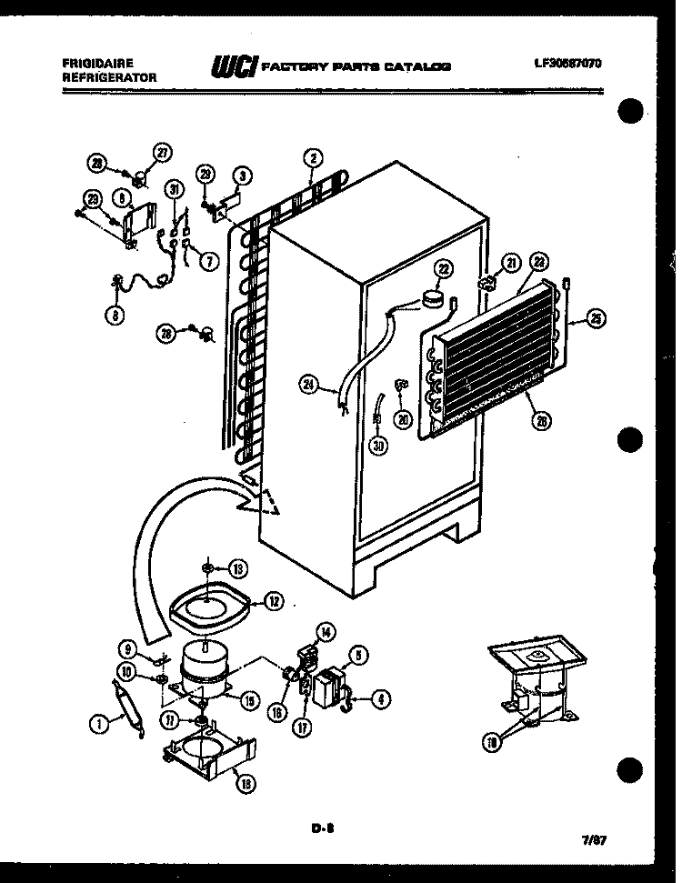SYSTEM AND AUTOMATIC DEFROST PARTS Diagram and Parts List for FP18TML3  Frigidaire Refrigerator