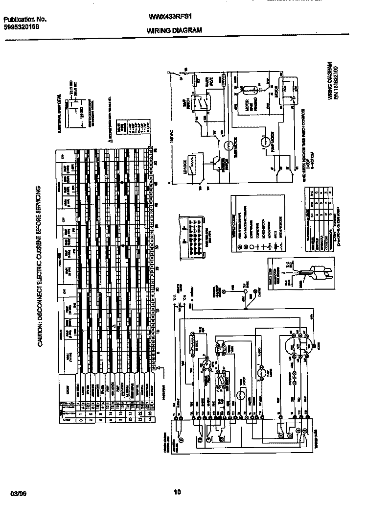 WIRING DIAGRAM Diagram and Parts List for WWX433RFS1  Frigidaire Washer