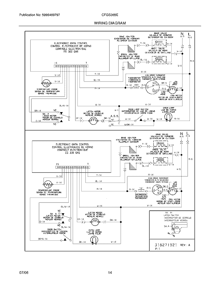 WIRING DIAGRAM Diagram and Parts List for CFGS365ES3  Frigidaire Range