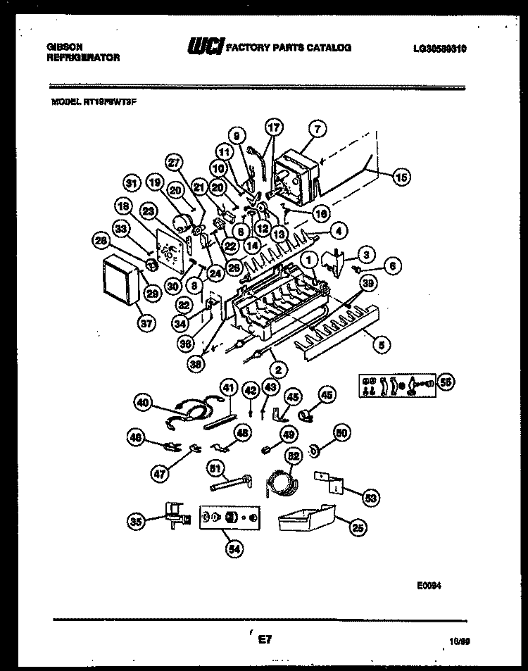 ICE MAKER AND INSTALLATION PARTS Diagram and Parts List for RT19F8WT3F  Gibson Refrigerator