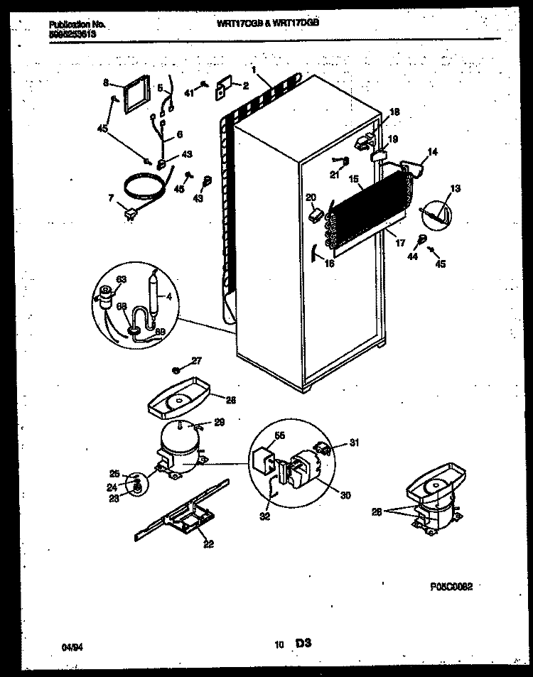 SYSTEM AND AUTOMATIC DEFROST PARTS Diagram and Parts List for WRT17DGBD0  Frigidaire Refrigerator