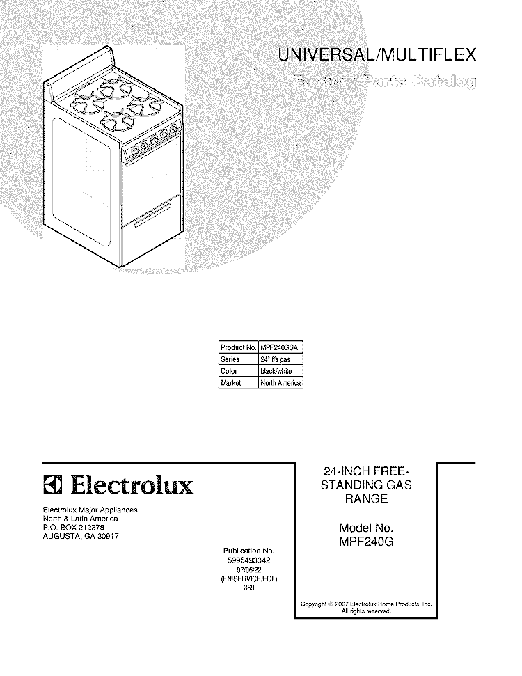 COVER Diagram and Parts List for MPF240GSA  Uni Cooktop