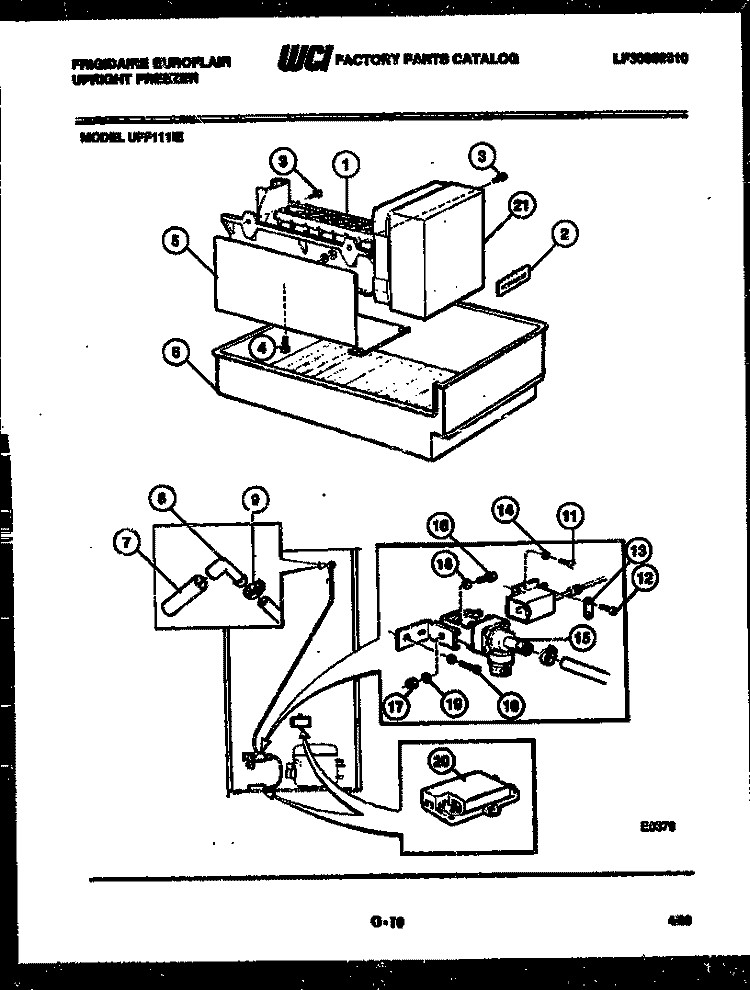 ICE MAKER PARTS Diagram and Parts List for UFF111IE  Frigidaire Freezer