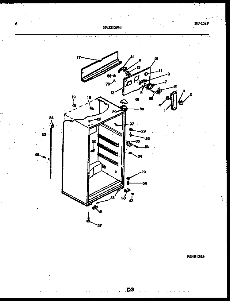 CABINET PARTS Diagram and Parts List for ATG170VNCD0  Frigidaire Refrigerator