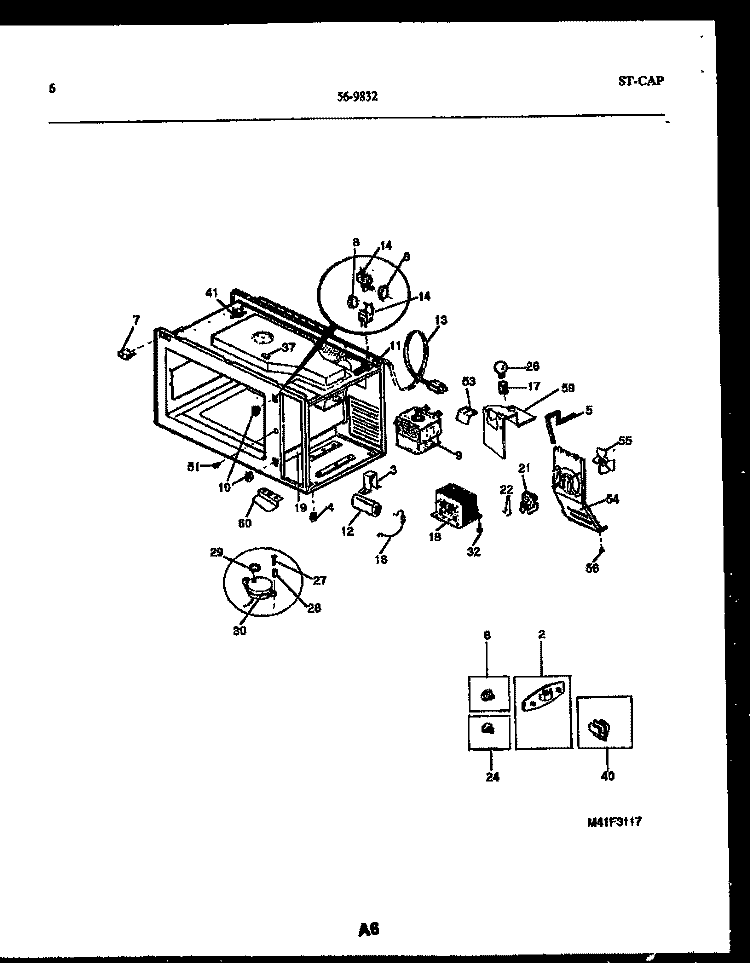FUNCTIONAL PARTS Diagram and Parts List for 56-9832-10-01  Tappan Microwave