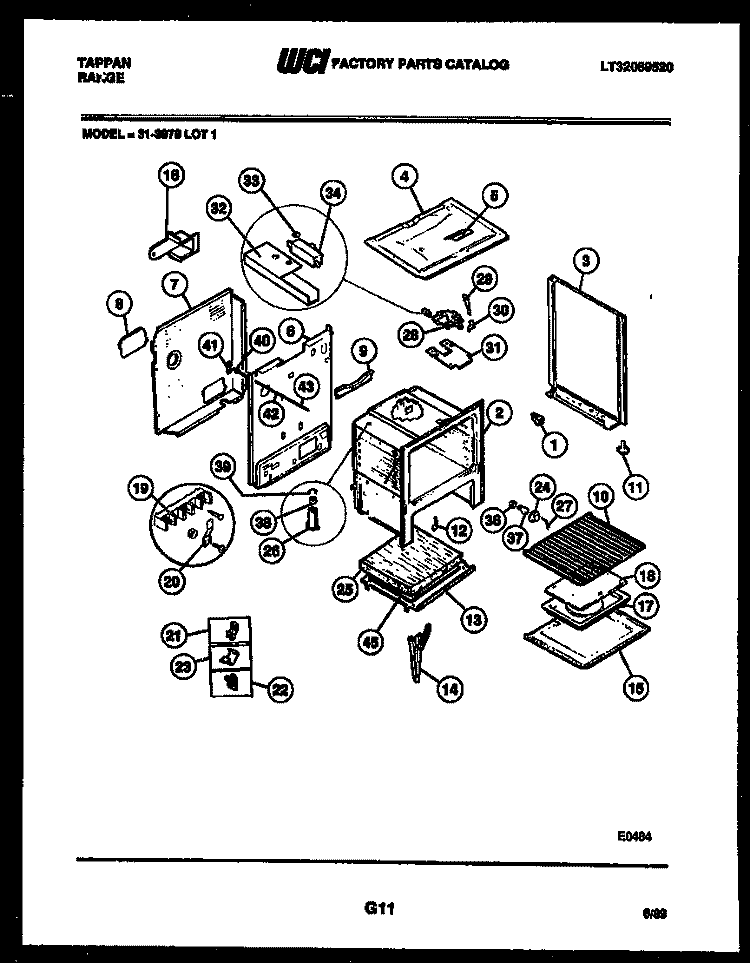 BODY PARTS Diagram and Parts List for 31-3979-23-01  Tappan Range