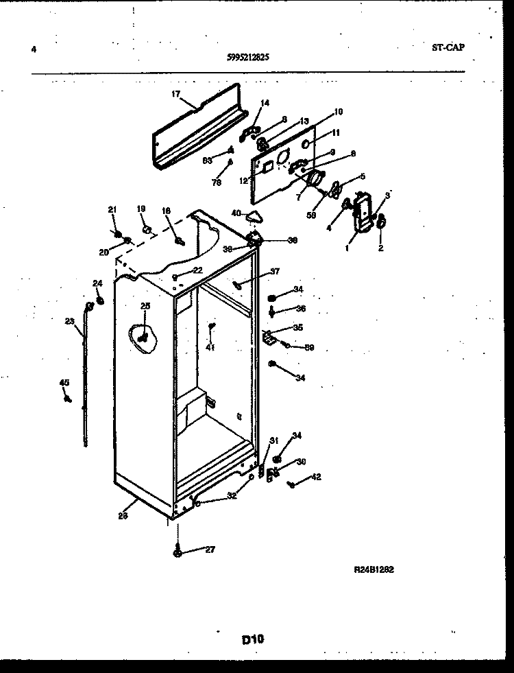 CABINET PARTS Diagram and Parts List for RTG216NCD0  Frigidaire Refrigerator