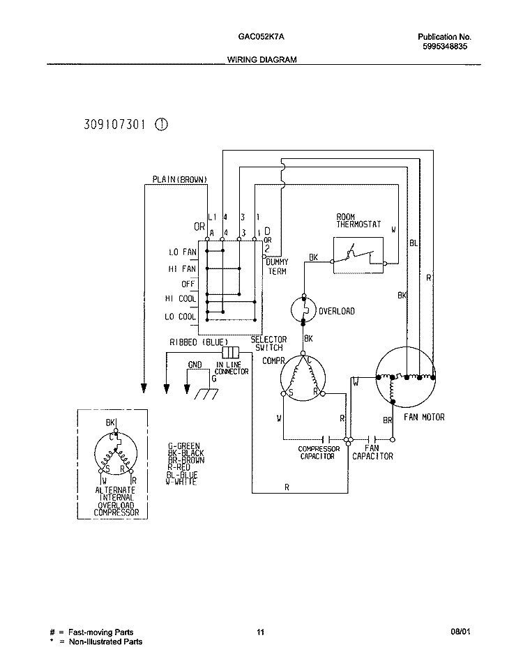 WIRING DIAGRAM Diagram and Parts List for GAC052K7A2  Gibson Air Conditioner