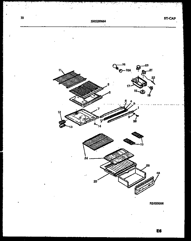 SHELVES AND SUPPORTS Diagram and Parts List for ATN152HK0  Frigidaire Refrigerator