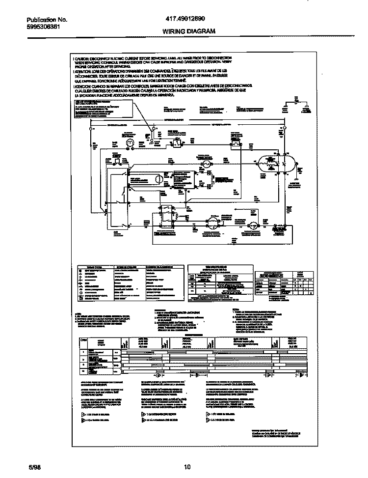 WIRING DIAGRAM Diagram and Parts List for 41749012890  Frigidaire Dryer