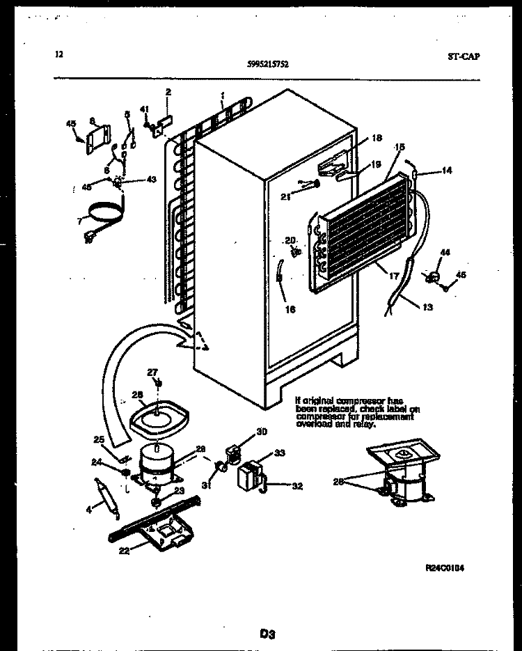 SYSTEM AND AUTOMATIC DEFROST PARTS Diagram and Parts List for RT17F5DX4B  Gibson Refrigerator