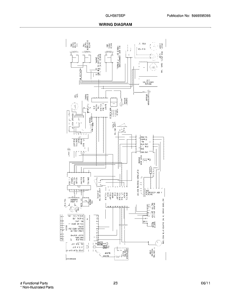 WIRING DIAGRAM Diagram and Parts List for GLHS67SEPW0  Frigidaire Refrigerator