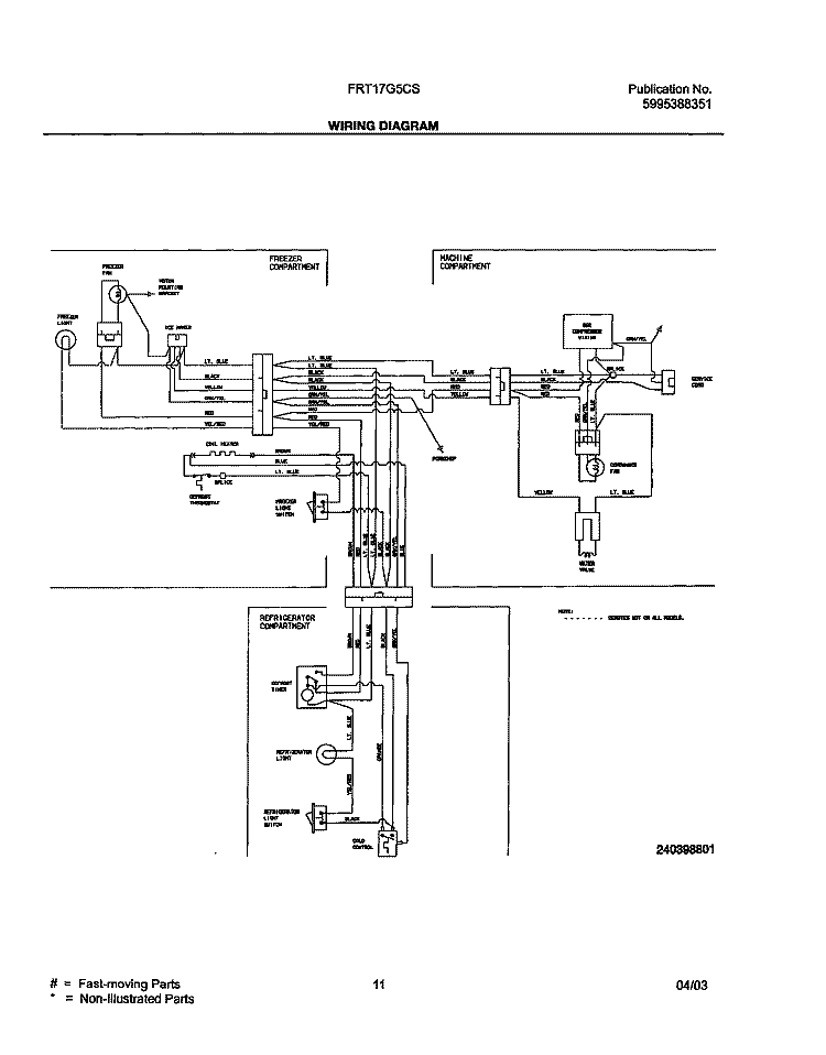 WIRING DIAGRAM Diagram and Parts List for FRT17G5CSB0  Frigidaire Refrigerator