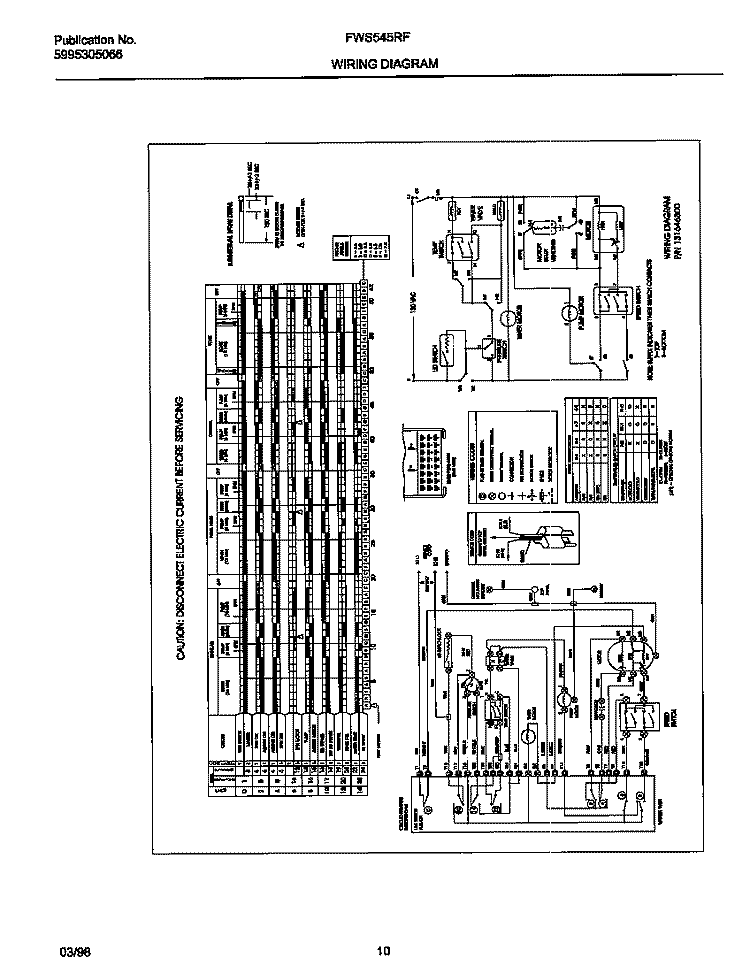 WIRING DIAGRAM Diagram and Parts List for FWS545RFS0  Frigidaire Washer