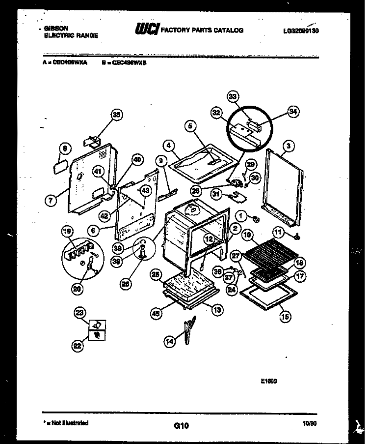 BODY PARTS Diagram and Parts List for CEC4S6WXB  Gibson Range