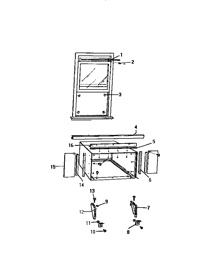 WINDOW MOUNTING Diagram and Parts List for AS248K2K1  Frigidaire Air Conditioner