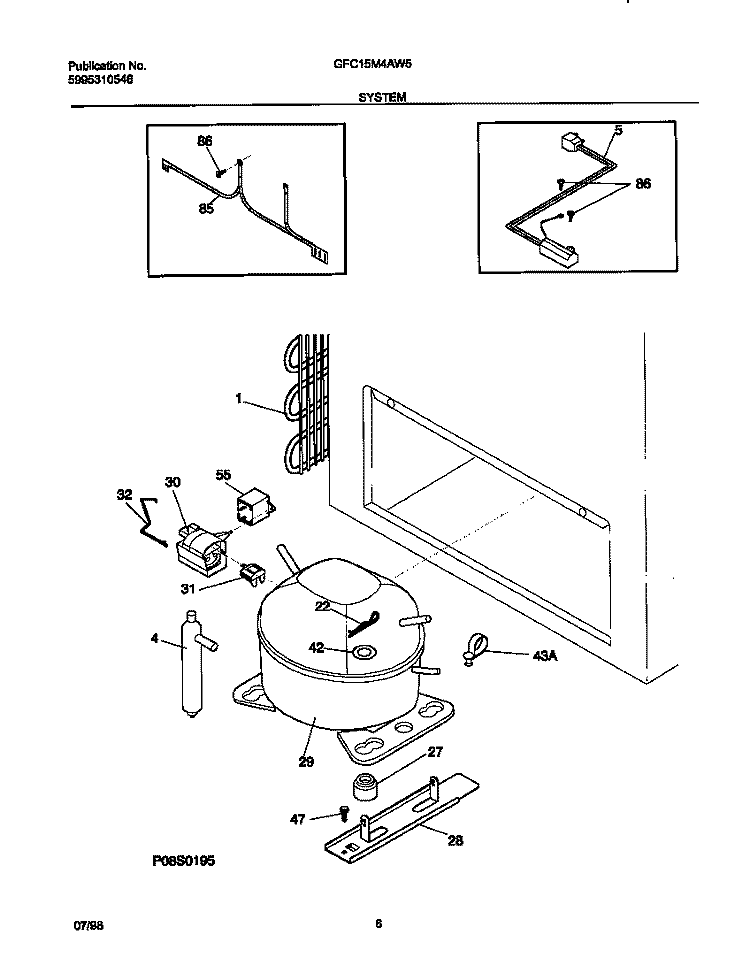 SYSTEM Diagram and Parts List for GFC15M4AW5  Gibson Freezer
