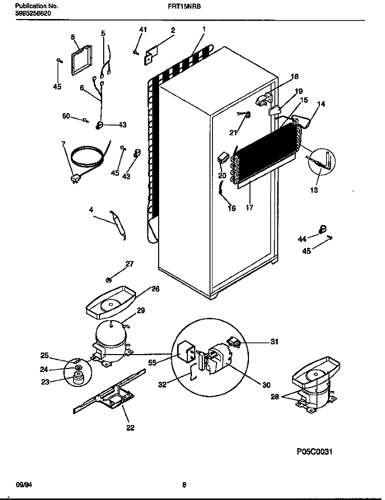 COOLING SYSTEM Diagram and Parts List for FRT15NRBD1  Frigidaire Refrigerator