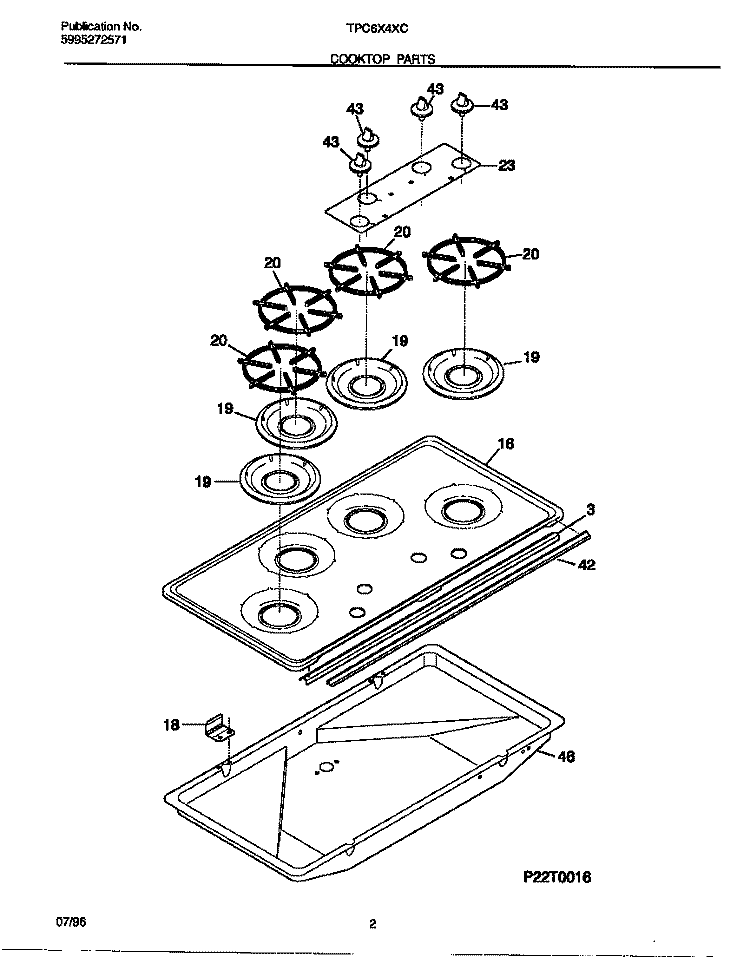 COOKTOP PARTS Diagram and Parts List for TPC6X4XCDA  Tappan Cooktop