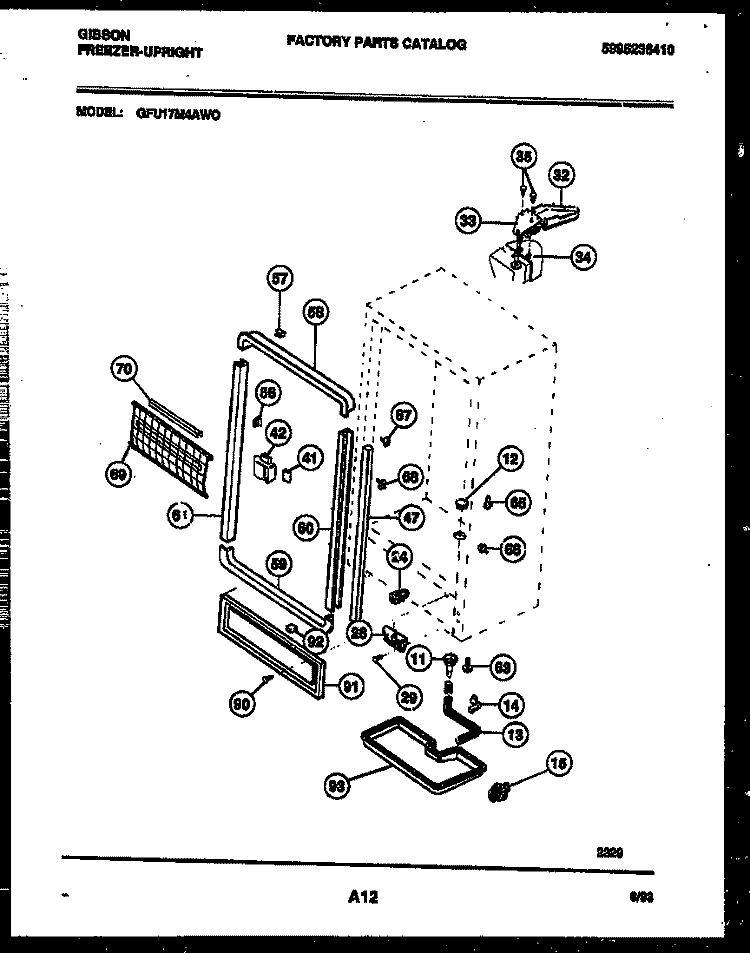CABINET PARTS Diagram and Parts List for GFU17M4AW0  Gibson Freezer