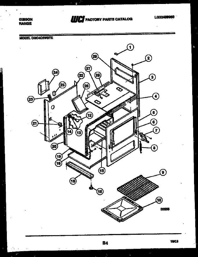 BODY PARTS Diagram and Parts List for CGC4C5WSTE  Gibson Range