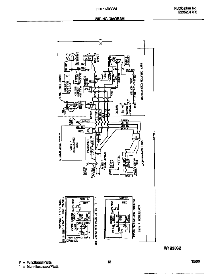 WIRING DIAGRAM Diagram and Parts List for FRT16RSCD4  Frigidaire Refrigerator