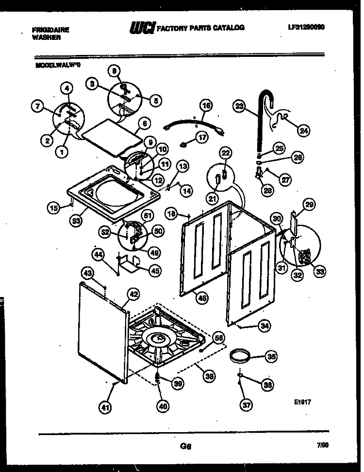 CABINET PARTS Diagram and Parts List for WALL0  Frigidaire Washer