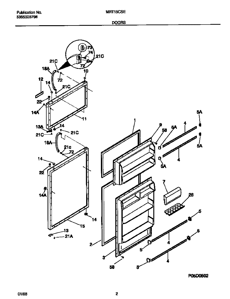 DO0RS Diagram and Parts List for MRT15CSEY4  Frigidaire Refrigerator