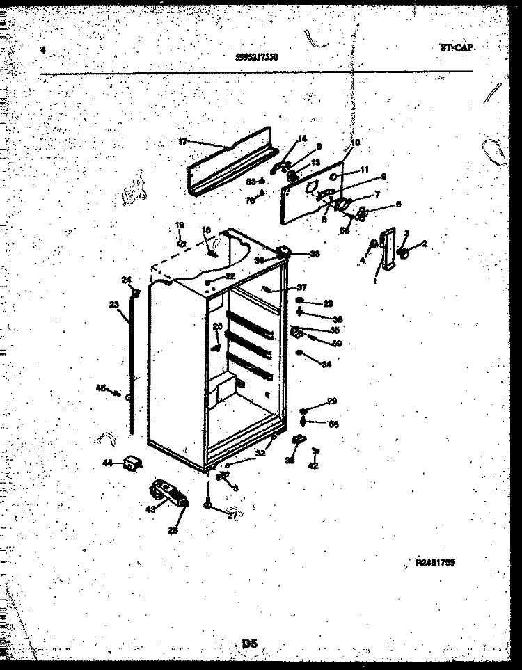 CABINET PARTS Diagram and Parts List for ATG175NCD0  Frigidaire Refrigerator