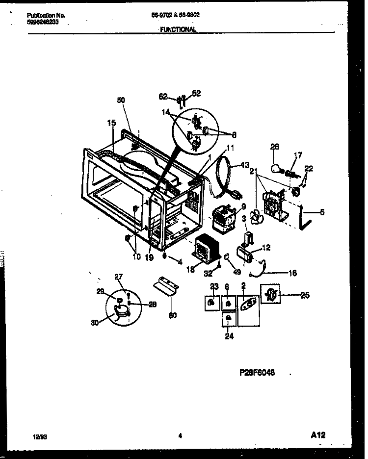 FUNCTIONAL PARTS Diagram and Parts List for 56-9702-10-03  Tappan Microwave