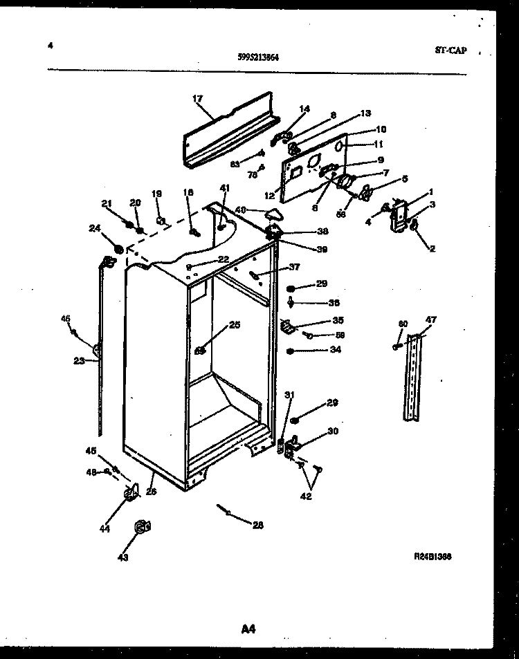 CABINET PARTS Diagram and Parts List for RT21F7DX3C  Gibson Refrigerator