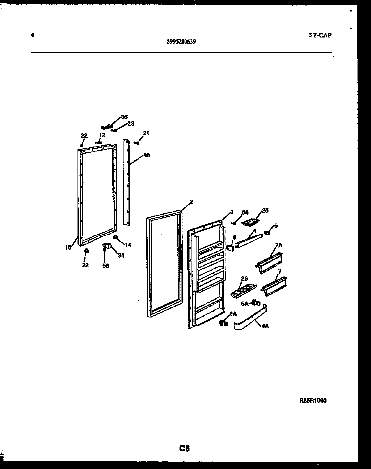 REFRIGERATOR DOOR PARTS Diagram and Parts List for FPCI19VPL1  Frigidaire Refrigerator