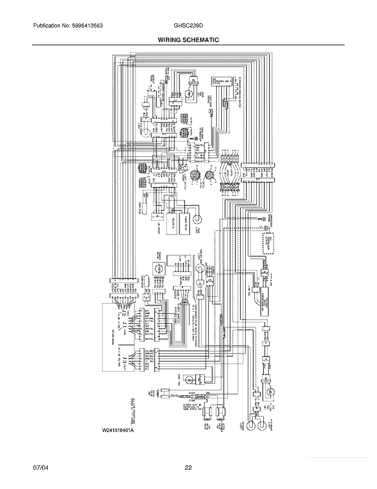 WIRING SCHEMATIC Diagram and Parts List for GHSC239DW0  Frigidaire Refrigerator