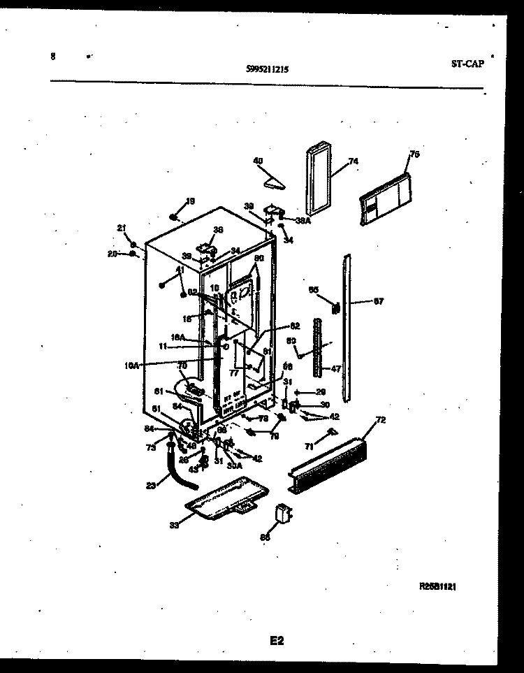 CABINET PARTS Diagram and Parts List for RS249NCD0  Frigidaire Refrigerator