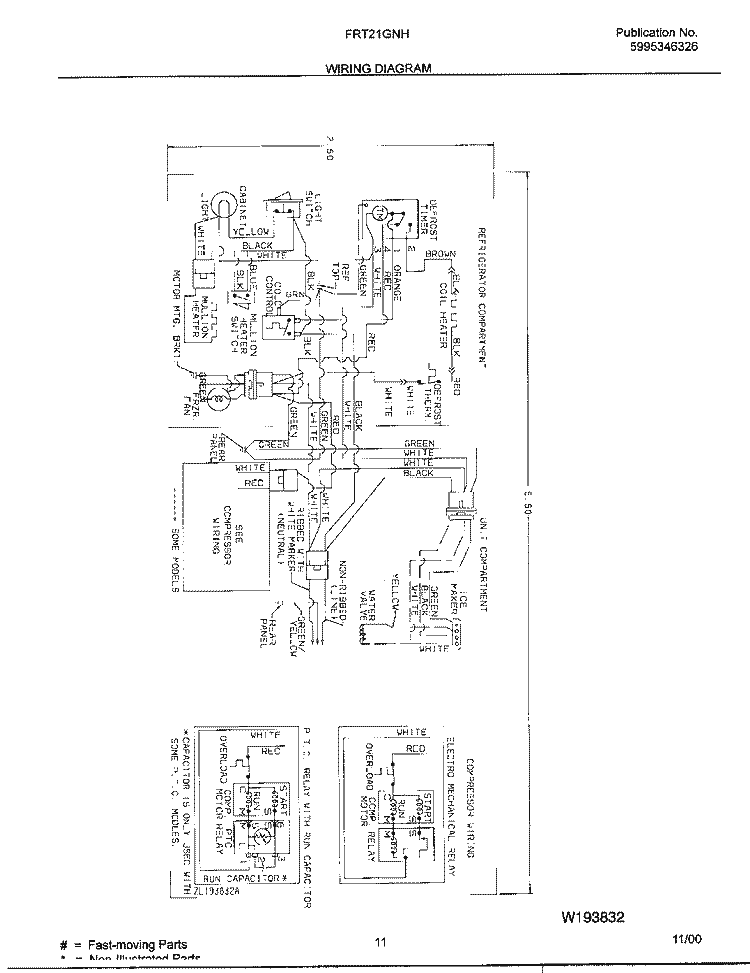 WIRING DIAGRAM Diagram and Parts List for FRT21GNHD3  Frigidaire Refrigerator