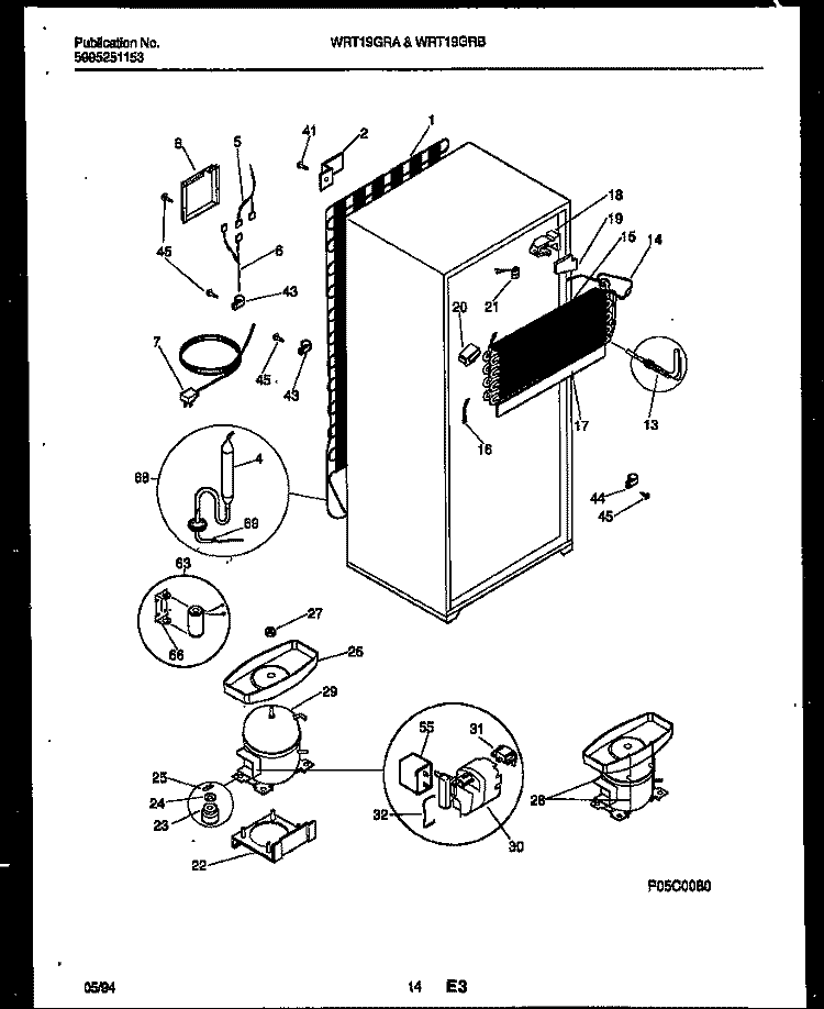 SYSTEM AND AUTOMATIC DEFROST PARTS Diagram and Parts List for WRT19GRAD0  Frigidaire Refrigerator