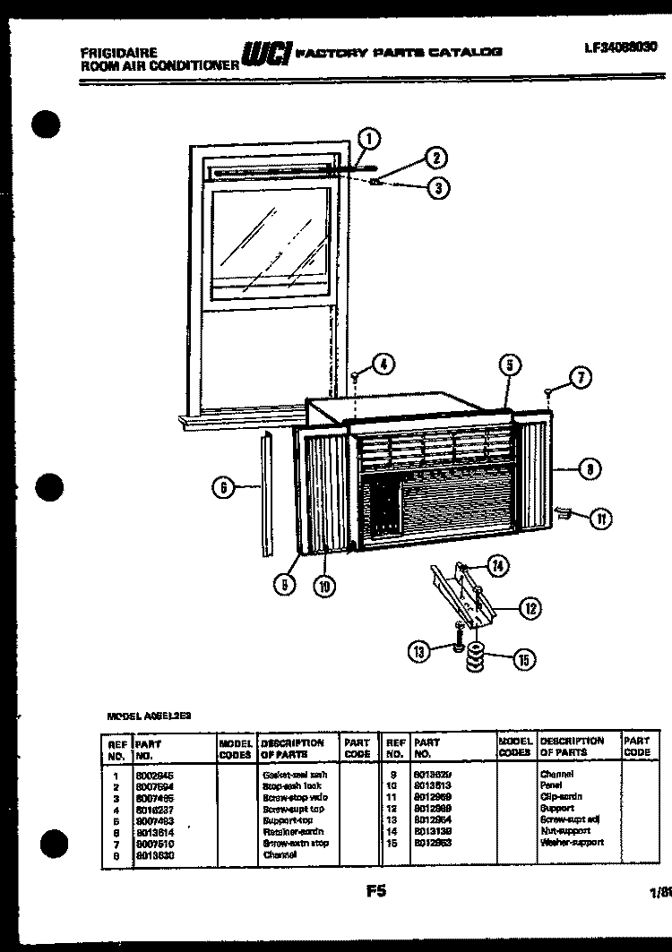 BODY PARTS Diagram and Parts List for CE303VP2D1  Frigidaire Range
